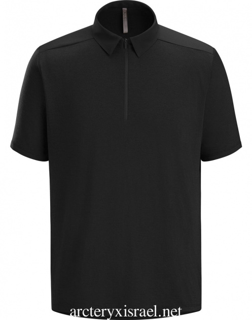 חולצת פולו שחורה של מותג Arc'teryx Ss מסגרת לגברים Isrekua313